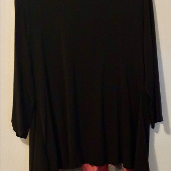 Jaclyn Smith Collection XL Red Black Floral Faux Wrap Dress Overlay Cardigan - Picture 13 of 16